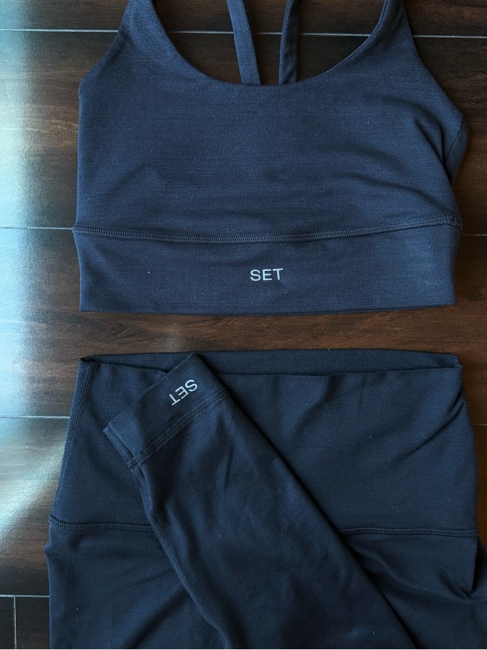 SET Active Navy Crop Tank and Leggings Set